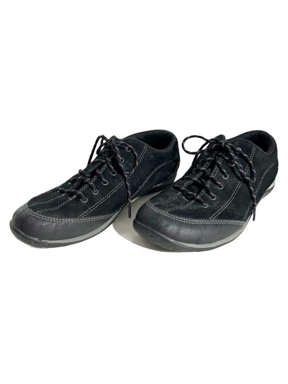 LL Bean BeanSport 277619 Black Suede Lace Up Low Top Waterproof Hike Sneaker
